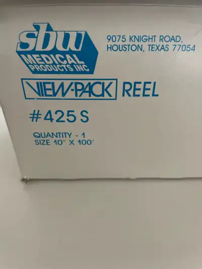 View-through reel for autoclave or sterilizer Equipment sleeves 10” wide may be unused so about 100...