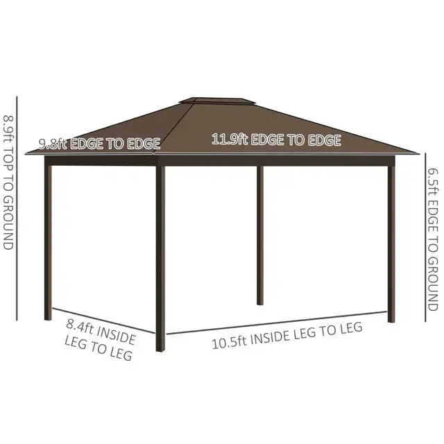10' x 12' Outdoor Hardtop Gazebo Metal Roof Patio Gazebo  in Patio & Garden Furniture in Markham / York Region - Image 7