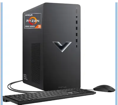 HP Victus 15L Gaming Desktop Bundle, AMD Ryzen 5 5600G, 8 GB SDR, View more