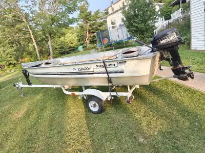 Espadon super 430 is a 15ft boat, it has a 15hp mercury motor and a fish finder and comes with the t...