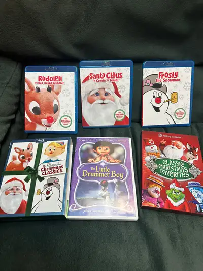 Lot includes: Original Rankin and Bass classics on blu-ray Rudolph Frosty Santa Claus is Coming to T...