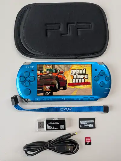 PSP3000 Retro Game Console Blue, View more