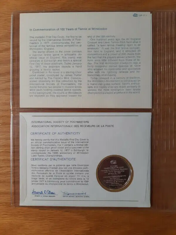 Sterling Silver wimbledon lawn tennis champions 1977 Franklin in Arts & Collectibles in St. Catharines - Image 4