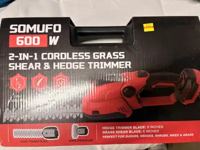 Doesn’t include lithium battery Brand new SOMUFO 2-in-1 cordless grass shear and hedge trimmer is in...