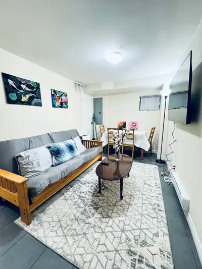 For rent is a tall basement apartment in a well maintained house in the Harbord Village. Furnished 3...