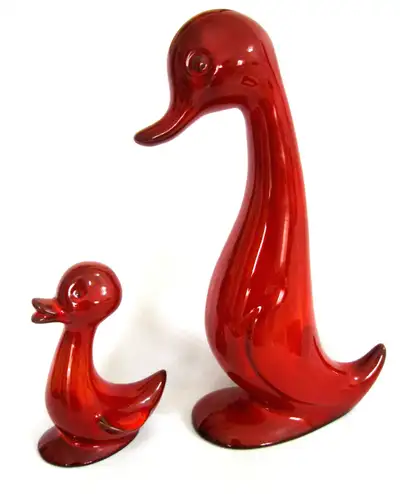 OIE et OISON POTTERIE CANADIENNE VINTAGE  GOOSE AND GOSLING, View more