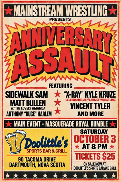 Live PRO WRESTLING in-person at Doolittle's!, View more