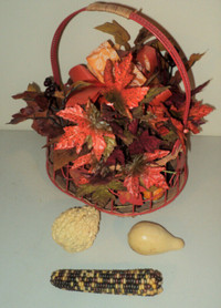 Wicker and Metal Autumn/ Thanksgiving Basket