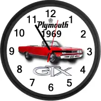 1969 Plymouth GTX Convertible (Scorch Red) Custom Wall Clock