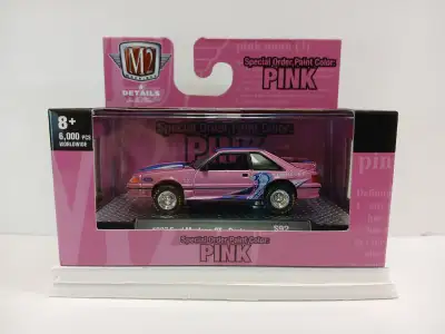 1987 Ford Mustang GT - Custom 2020 M2 Machines Pink Edition 6000 pcs 1:64 Scale opening hood $15