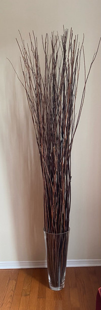 6’ Decorative Branches In Tall Glass Vase