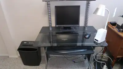 Compact Glass Computer Desk, View more