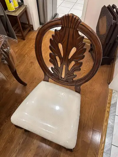 Traditional Carved Wooden Dining Chair With Protected Seat, View more
