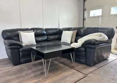 leather sectional (will deliver), View more