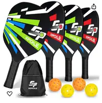 Pickleball Paddles, Pickleball Set of 4 Premium Wood Pickleball