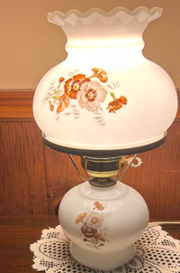 Vintage Milk Glass Parlour Lamp