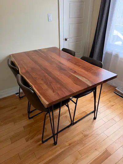 Live edge wooden table, View more