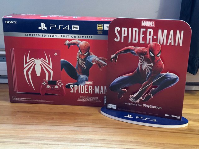 PS4 pro Spider-Man BOX ONLY and display dans Sony PlayStation 4  à Laval/Rive Nord