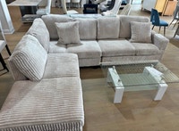 Modern Beige Corduroy L-Shaped Sectional Sofa – Brand New Mississauga / Peel Region Toronto (GTA) Preview