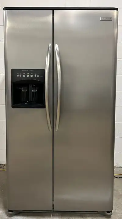 - SALE! Refrigerator “Frigidaire” 36” wide Side by Side / Counter Depth / Water & Ice Model: PHSC39E...
