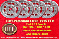 4 pcs. wheels Fiat style CD68 7x15 ET0 PCD 4x98  silver brand ne