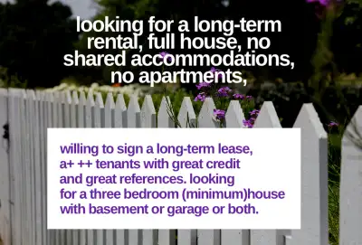 looking to rent a full house (not shared)