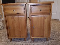 *** 2 NIGHT TABLES WITH PULL OUT DRAWERS AND CABINET STORAGE **