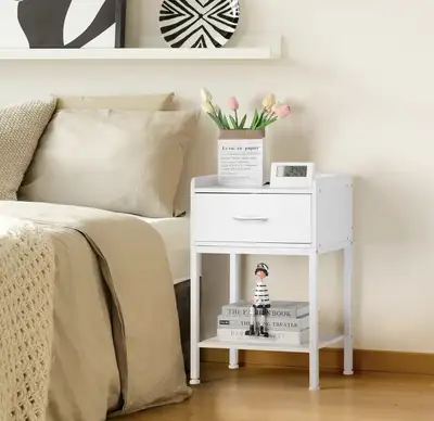 Brand New in Box Nightstand with Charging, Set of 2, Black&White, View more