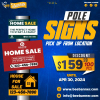 Pole Sign 16 x 12 Single Side In discounted Price !