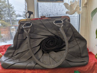 Beautiful soft leather large purse with a rose design 