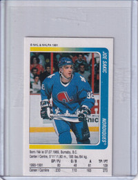 1991-92 PANINI STICKER #257 JOE SAKIC NORDIQUES