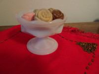 Vintage Milk Glass candy / soap holder