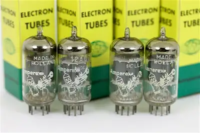 QUAD OF AMPEREX BUGLE BOYS ECC88 TUBES, View more