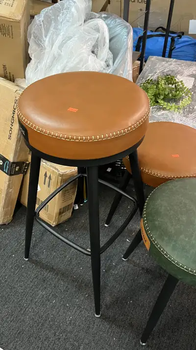Counter Height Swivel Bar Stools, Synthetic Leather, View more