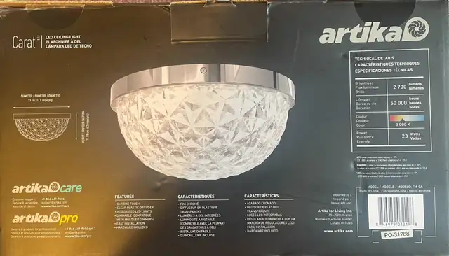 LED Ceiling Light - Luminaire de plafond DEL in Indoor Lighting & Fans in West Island - Image 3