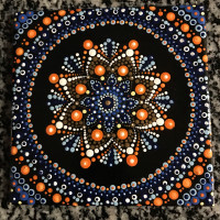 Hand Painted Mandala Trivet