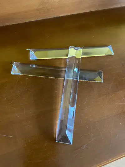 EUC Long Rectangle Shaped Transparent Crystal Prism 6" Long, View more