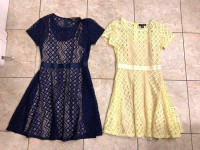 2 Pretty Dresses with Lace - size XS (fits sizes 12-14)