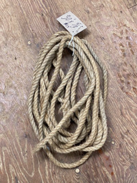“Vintage, Clean Jute Rope,  5/8” x 30’” Located near Berwick. 