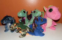 7 TY Beanie Boo & Buddy Toys - Dragons