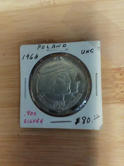 1966 Poland UNC .900 Silver Coin $222 The 1966 Poland UNC .900 Silver Coin is a numismatic treasure...