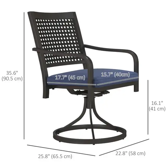 Patio Swivel Chairs with Cushion, Outdoor Swivel Rocker  in Patio & Garden Furniture in Markham / York Region - Image 3