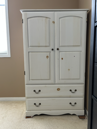 Dresser Cabinet in White Pine with 2 Drawers, View more
