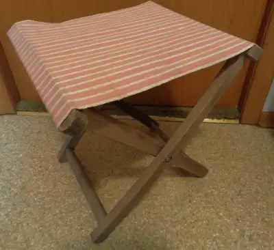 VINTAGE IKEA  FOLD UP CANVAS  CAMPING STOOL, View more