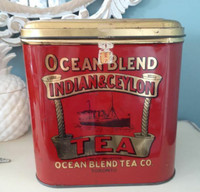 Vintage Ocean Blend Indian & Ceylon Tea Large Tin with loose tea