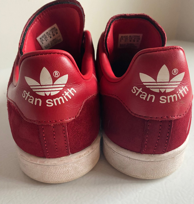 Adidas Stan Smith Mens Shoes Burgundy Suede Sneaker Size 8  in Men's Shoes in Guelph - Image 3