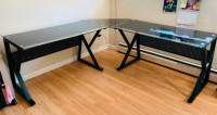L-shaped computer desk and chair