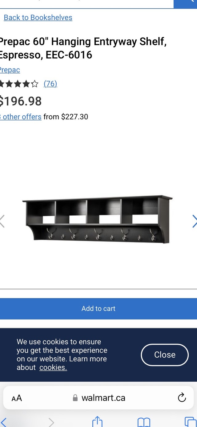 Entry wall shelf x2 Bookcases & Shelving Units Ottawa Kijiji