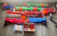 Multiple Nerf Guns with bullets 