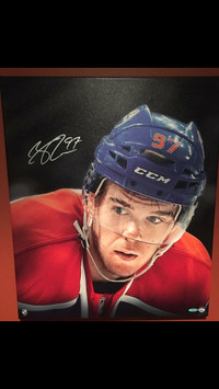 Connor McDavid Autographed Up Close & Personal 20 x 24 Canvas